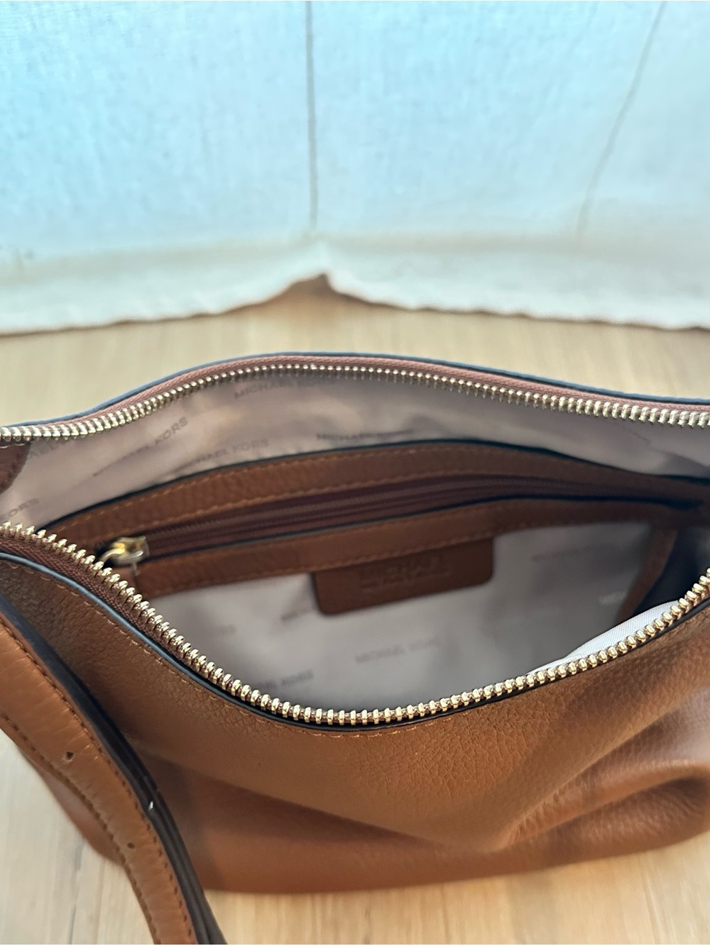 Michael Kors Chestnut Brown Pebbled Leather Crossbody - Picture 3 of 3